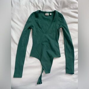 Babaton Teal Long Sleeve Bodysuit